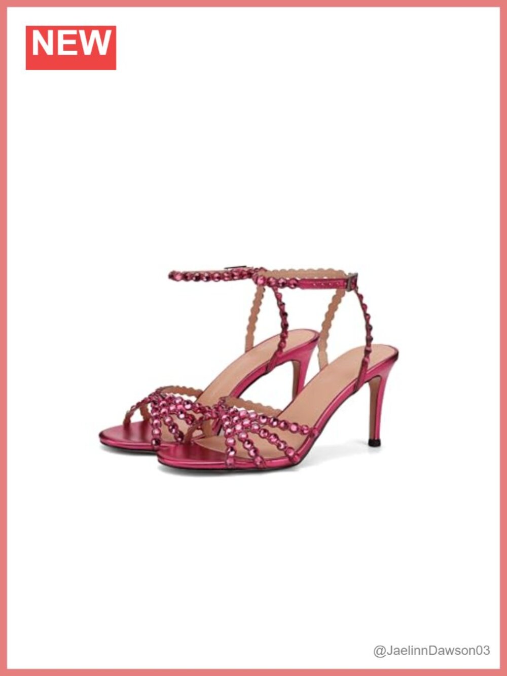 Women's Rhinestone Stiletto Heel Open Toe Sandals Faux Leather Sparkly Party